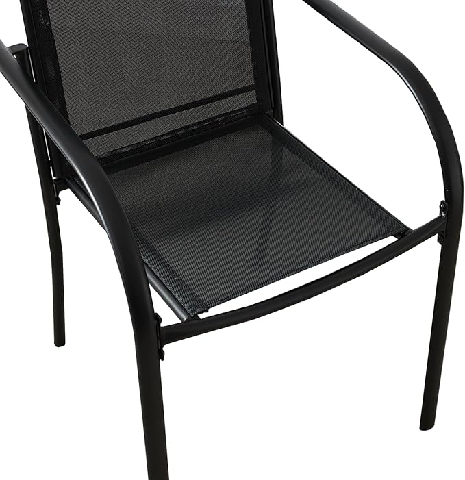 Stackable Patio Chairs Set of 8, Outdoor Dining Chairs - Image 8