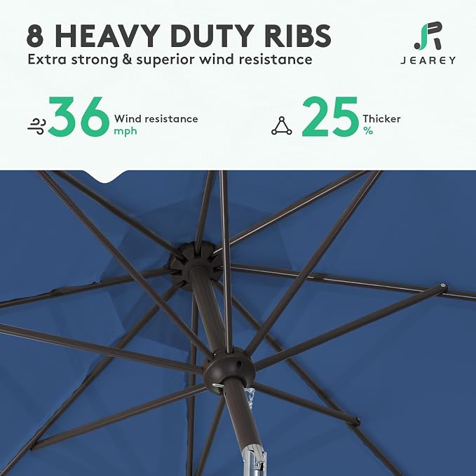JEAREY 9FT Outdoor Patio Umbrella, Market Umbrella - Image 5