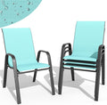 Patio Dining Chairs Set of 4 Outdoor Stackable Dining Chairs by TQKVIPI