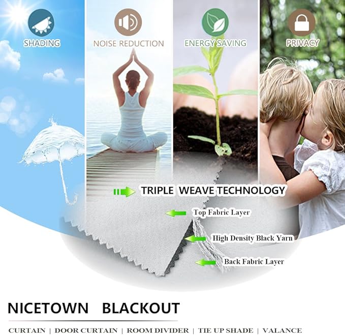 NICETOWN Indoor & Outdoor Curtain Etra Long 120'' - Image 7