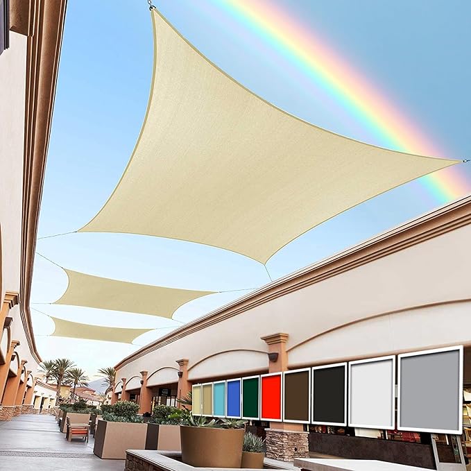 Royal Shade 8' x 24' Beige Rectangle Square Sun Shade Sail Order to Make by RoyalShade
