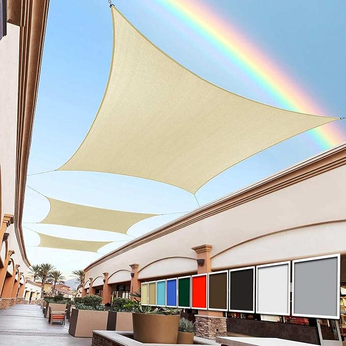 Royal Shade 9' x 11' Beige Rectangle Square Sun Shade Sail Order to Make by RoyalShade