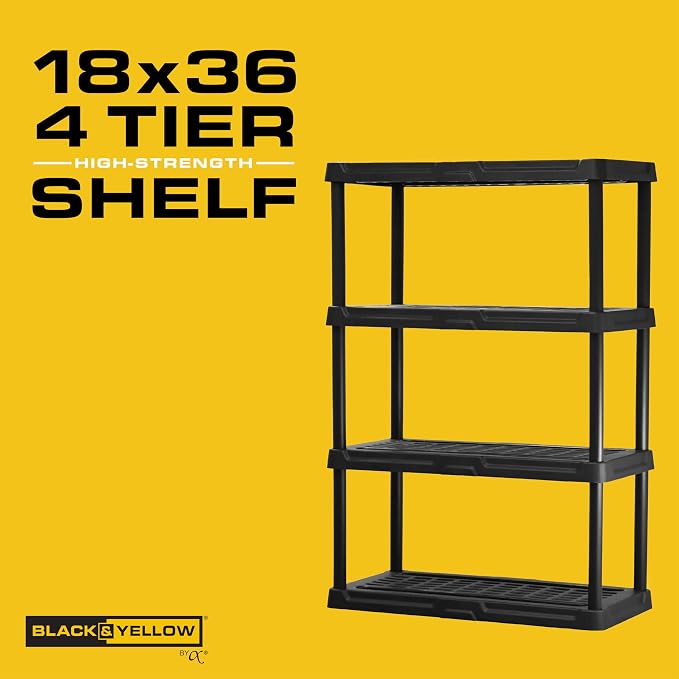 CENTREX 4-Tier Heavy Duty Plastic Storage Shelves - Image 4