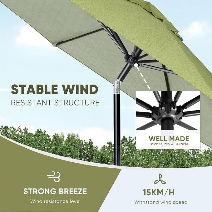 Tempera Patio Market Outdoor Table Umbrella - Image 5