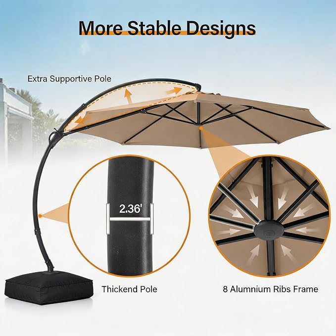 12ft Patio Cantilever Umbrella - Image 6