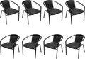 8 Stackable Wicker Patio Chairs, Weather-Resistant Outdoor Seating by Home
