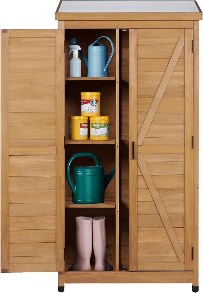 68'' Outdoor Storage Cabinet, Wooden Garden Tool Cabinet by Mederlo