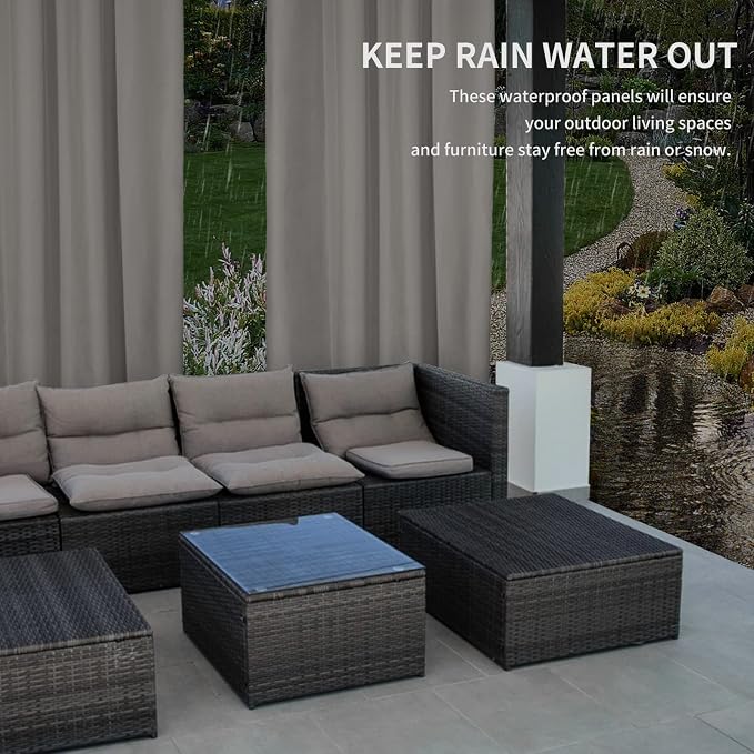 Easy-Going 100% Waterproof Outdoor Curtains 54x120 inch, Gazebo and Pergola 2 - Image 4