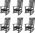 Outdoor Rocking Chair Set of 6, All-Weather Resistant Poly Lumber Rocker Chair by Adiromoti
