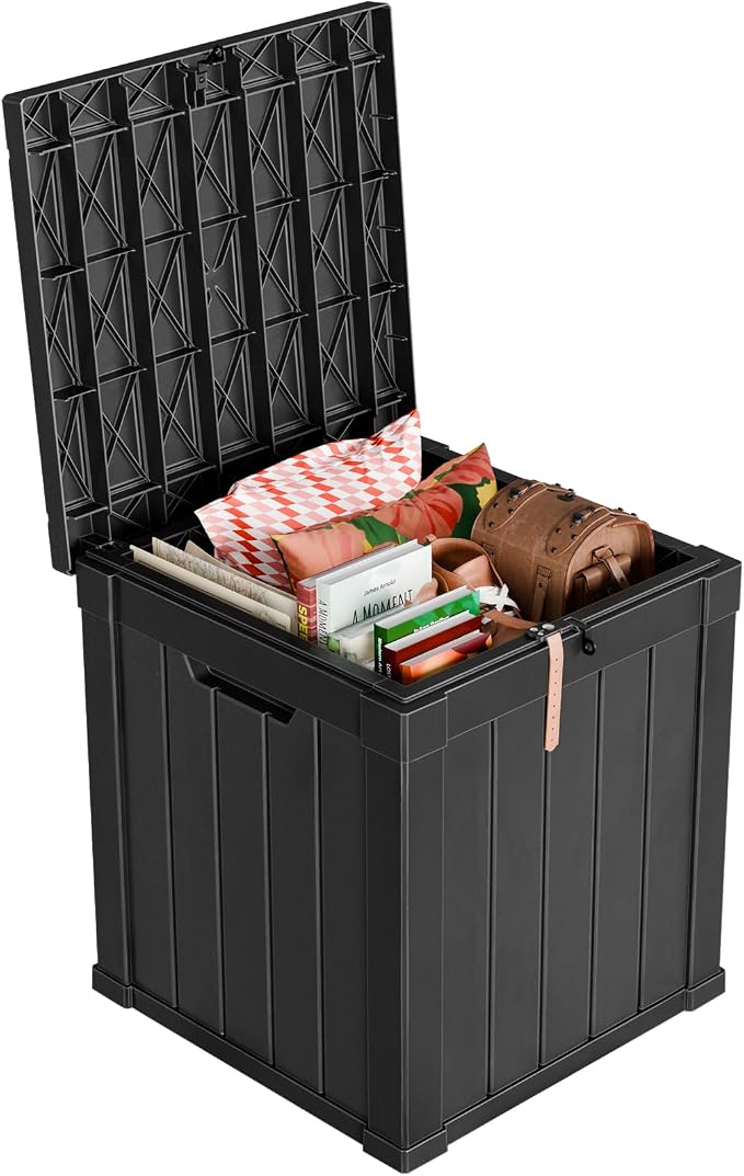 51 Gallon Outdoor Deck Box, Lockable Waterproof Outdoor Storage Boxes by MAIUSCOLI