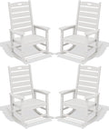 SERWALL Outdoor Rocking Chair Set of 4, Oversized HDPE Rocker, all Weather by SERWALL