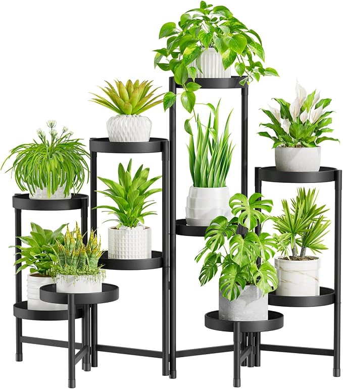 iDavosic.ly Plant Stand Indoor Outdoor, 10 Tier Metal Corner Shelf, Folding by iDavosicly