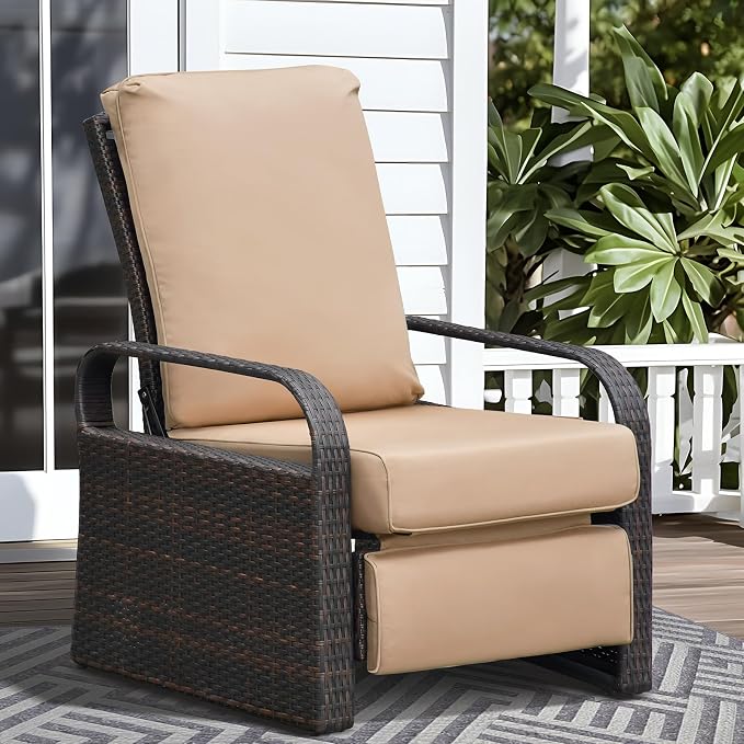 Outdoor Wicker Recliner Chair - Image 8