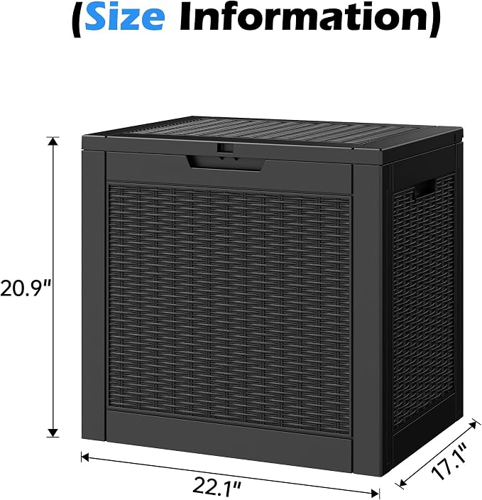 Outdoor Storage Box, 31 Gallon Resin Deck Boxes Outdoor Waterproof - Image 2