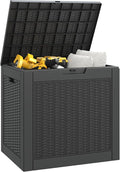 Outdoor Storage Box, 30 Gallon Resin Deck Boxes Outdoor Waterproof by WTFGO