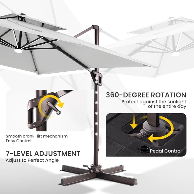 10x10 FT Outdoor Cantilever Patio Umbrella - Image 6