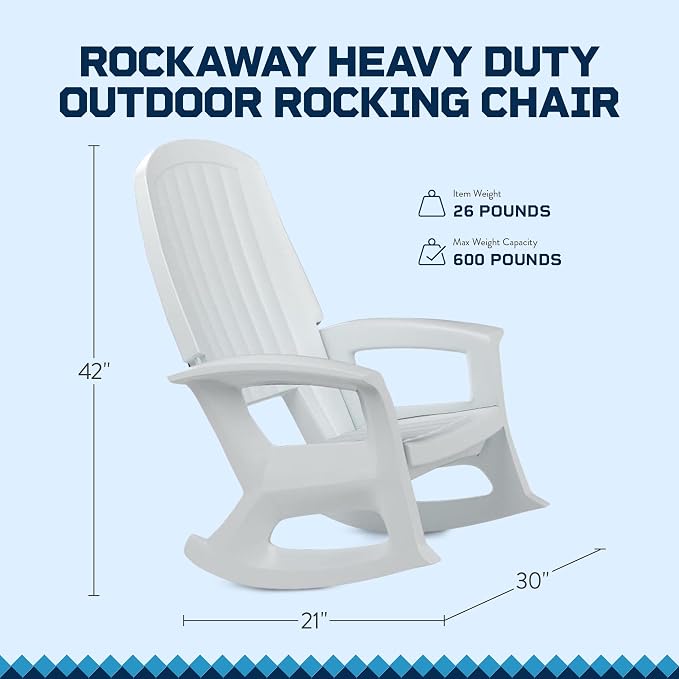 Rockaway Heavy Duty All Weather Patio or Deck Rocking Chair, and Patio - Image 3