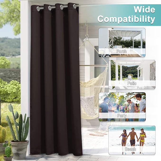 NICETOWN 2 Panels Outdoor Curtains - Image 6