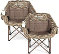 Oversized 2 Pack Camping Chairs, Camping Chairs Support 450LBS, Camouflage | by Huskfirm