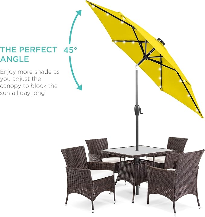 Best Choice Products 7.5ft Solar Umbrella LED Lighted Patio Umbrella, Table - Image 2