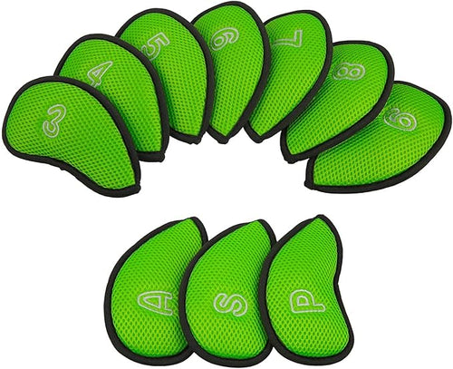 10Pcs/Pack New Meshy Golf Iron Covers Set Golf Club Head Cover Fit Most Irons
