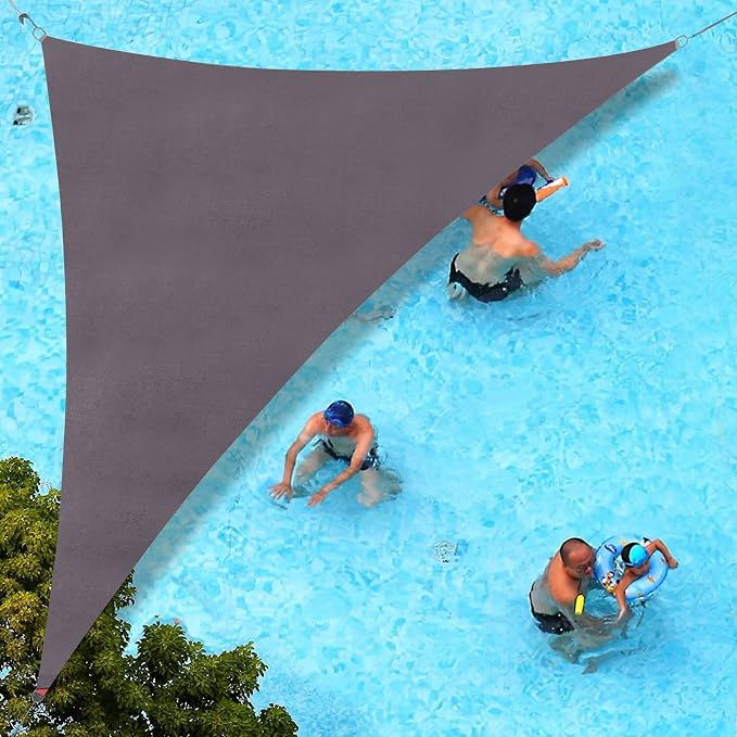 Custom Size 10'x18'x20.6' Dark Grey Sun Shade Sail Right Triangle UV Block by SUNLAX