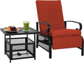 Incbruce 2 Pieces Outdoor Lounge Recliner Set, Adjustable Metal Recliner Sofa by Incbruce