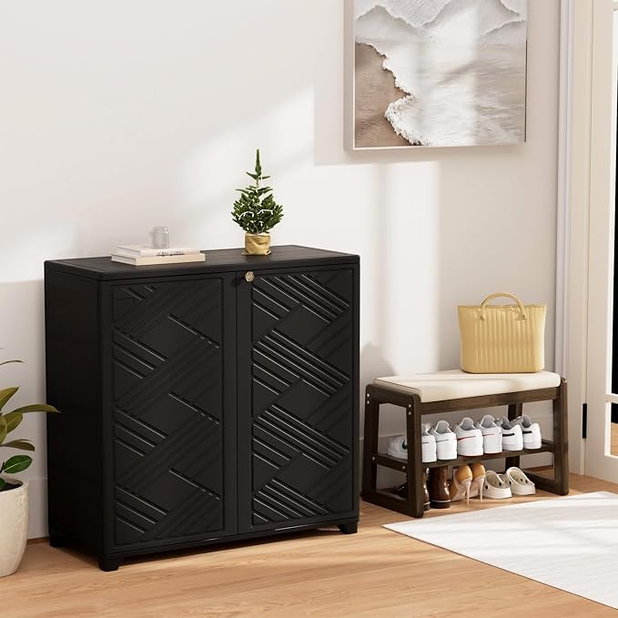 Outdoor Storage Cabinet Waterproof, 60 Gallon Resin Outdoor Storage Shed - Image 6