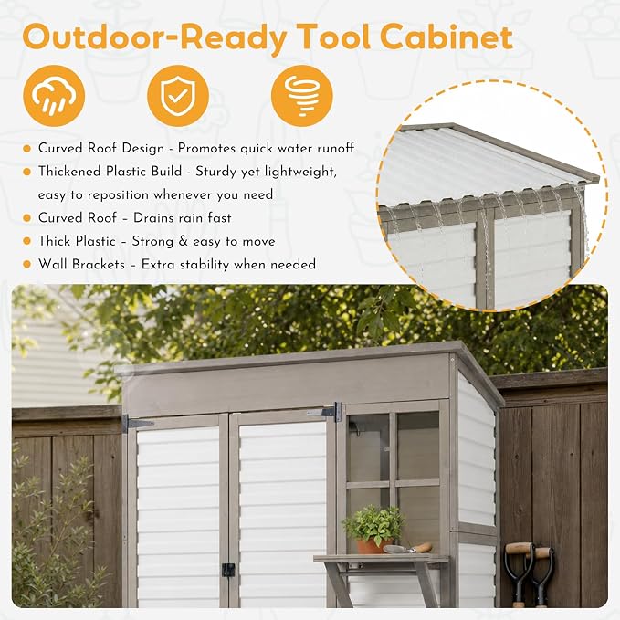 Large Outdoor Storage Cabinet, Weatherproof Garden Shed - Image 5