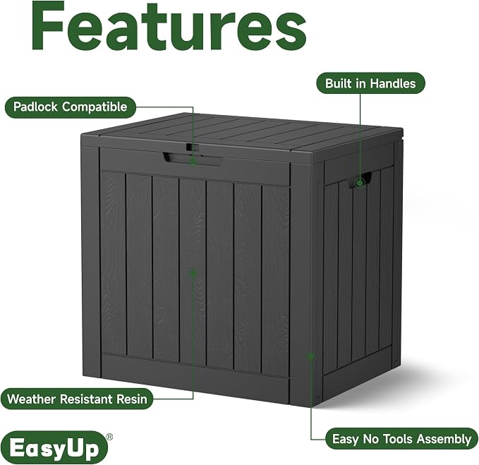 30 Gallon Outdoor Storage Box Waterproof UV Resistant Deck Box | Resin lockable - Image 4