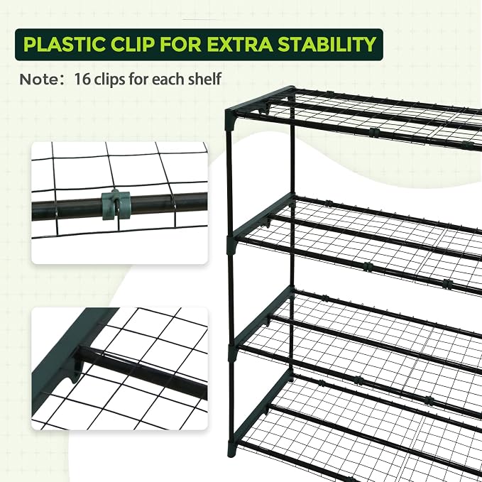 EAGLE PEAK Greenhouse Shelving Staging Double 4 Tier, Outdoor/Indoor Plant - Image 6