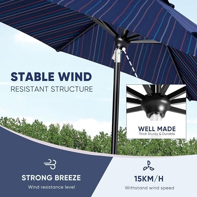 Tempera Patio Market Outdoor Table Umbrella - Image 6