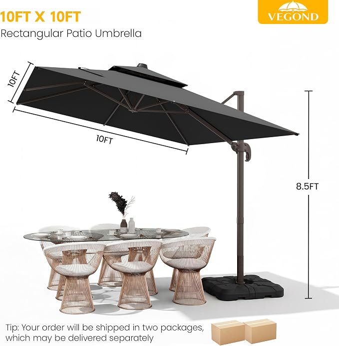 10x10 FT Patio Cantilever Umbrella - Image 8