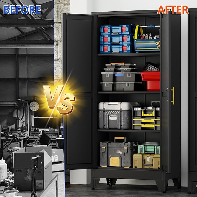 GAIOUS 61''Tall Metal Garage Storage Cabinet, File Cabinet - Image 6