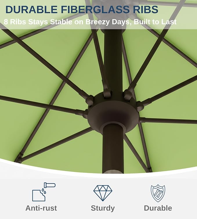 9FT Auto-Tilt Patio Umbrella|Outdoor Market Table Umbrella - Image 4