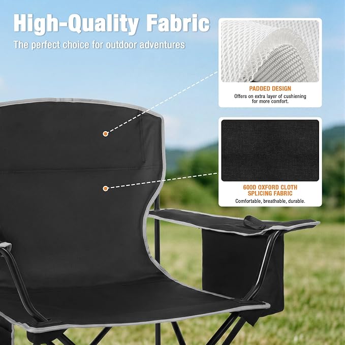 Lightweight 2Pcs Camping Chairs - Image 4
