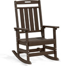 Oversized HDPE Outdoor Rocking Chair, All-Weather Resistant, Coffee | Heavy by Plawdlik