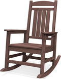SERWALL Rocking Chair Outdoor, Oversized HDPE Patio Rocking Chairs, Coffee | by SERWALL