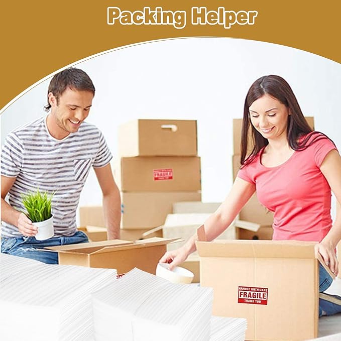 100 Pack 12''x 14'' Cushion Foam Pouches, Moving Supplies for Dishes, Packing Materials for Dishes & Cups, Glass Packing Paper and Plate Protectors for Moving(300x350x0.5MM)