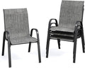 Patio Dining Chairs Set of 4, Stackable Dining Chairs High Back, Breathable by VonzoyHome