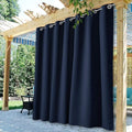 Outdoor Curtains Extra Wide W100 x L84 Inch Navy Blue, 1 Panel | Patio by StangH