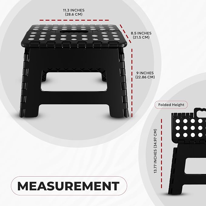Utopia Home Folding Step Stool 9 Inch, built-in handle, and 300 lbs support - Image 5
