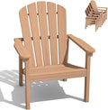 Compact Stackable Adirondack Chairs, All Weather HDPE, Teak | 26.3" Wide HDPE by nevilywood