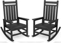SERWALL Outdoor Rocking Chair Set of 2, HDPE Rocking Chairs by SERWALL