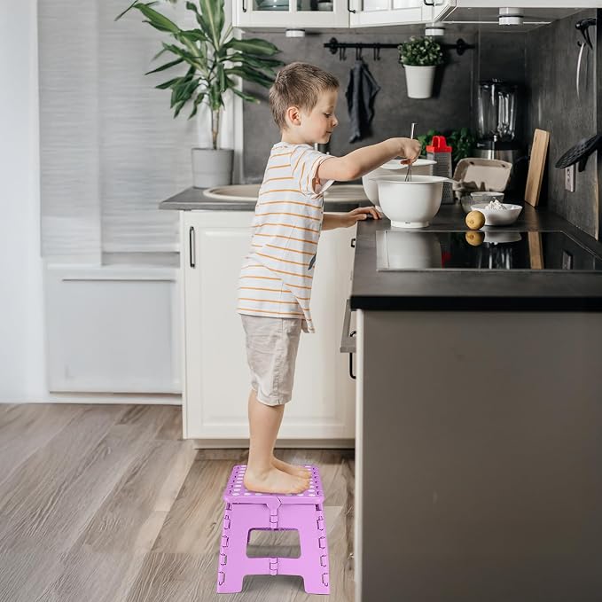 Delxo 9 Inch Kids Step Stool, 300 Lbs Folding Step Stool - Image 9