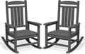 Oversized Outdoor Rocking Chairs Set of 2, HDPE Porch Rockers by KINGYES