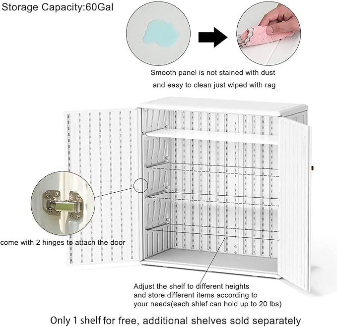 Mrosaa Indoor Outdoor Storage Cabinet Waterproof - Image 8