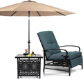 SUNCROWN Outdoor Recliner Chairs Patio Adjustable Relaxing Chair Outdoor Metal by HOME