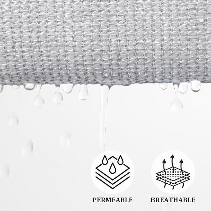 Shade&Beyond Rectangle Sun Shade Sail 10'X13' Permeable Canopy Light Grey - Image 8