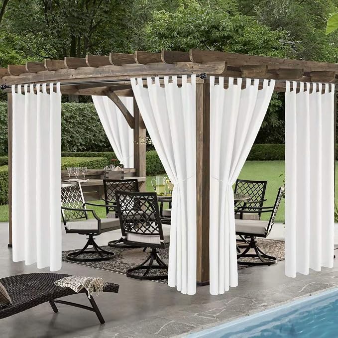 LORDTEX Indoor/Outdoor Curtains Waterproof Tab Top Patio Curtains | Sun - Image 4
